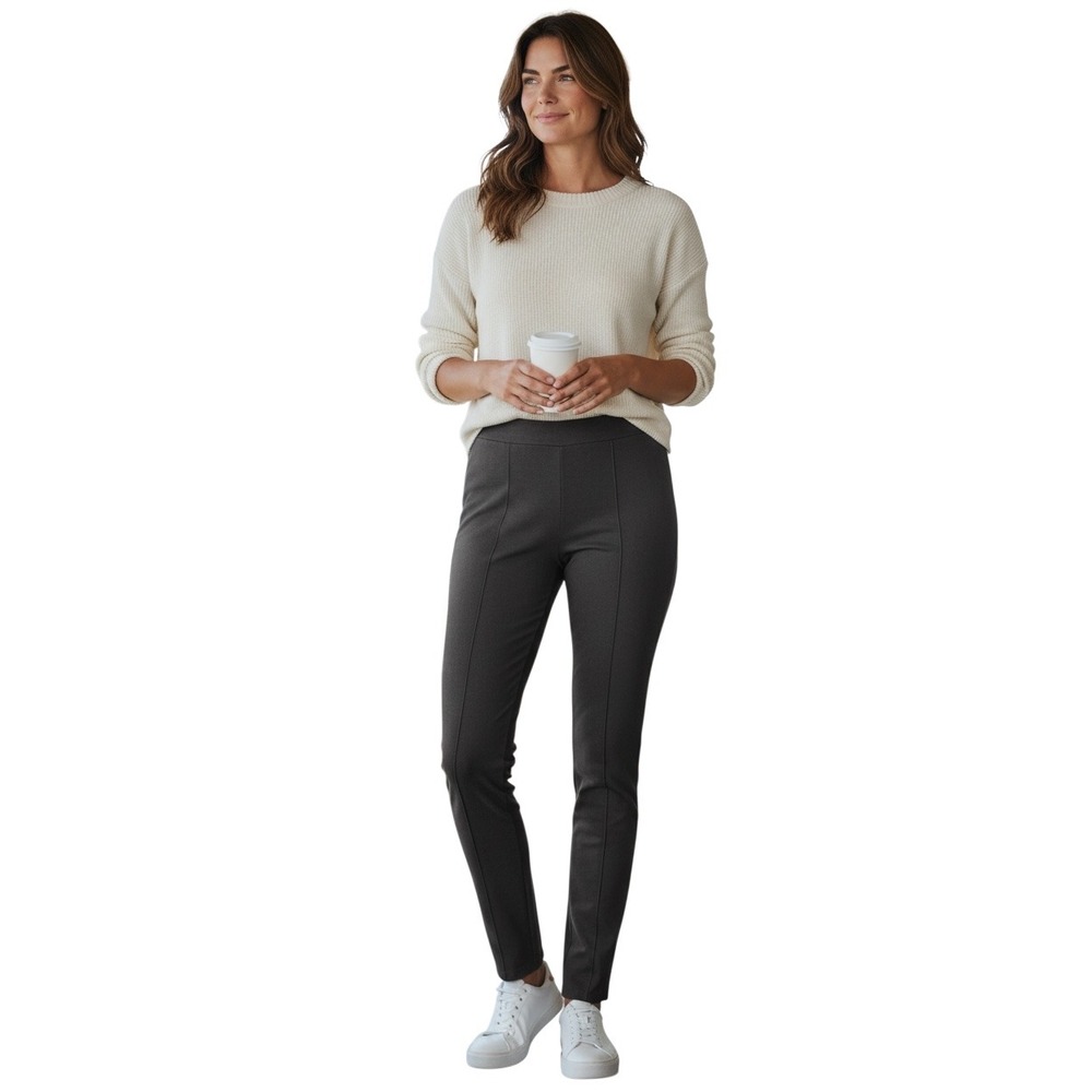 Vince Womens Stitch Front‎ Seam Leggings Black Side Zip Slim Dress Pants Size M